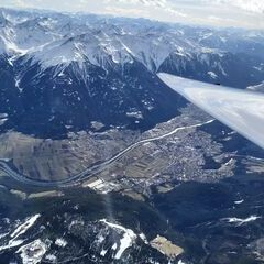 Flugwegposition um 13:58:42: Aufgenommen in der Nähe von Gemeinde Leutasch, Österreich in 3665 Meter